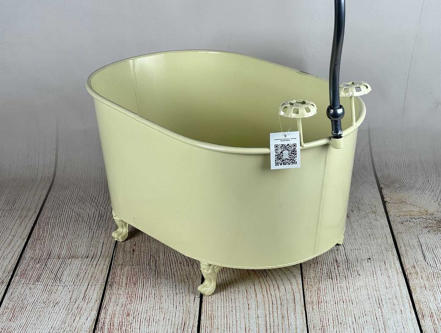 Footed Vintage Bathtub with Gooseneck Faucet - Light Yellow (AS IS ITEM #3)