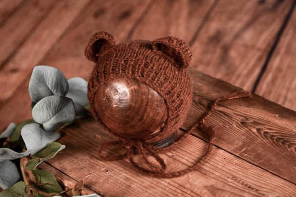 Mohair Bear Bonnet Brown – Newborn Studio Props