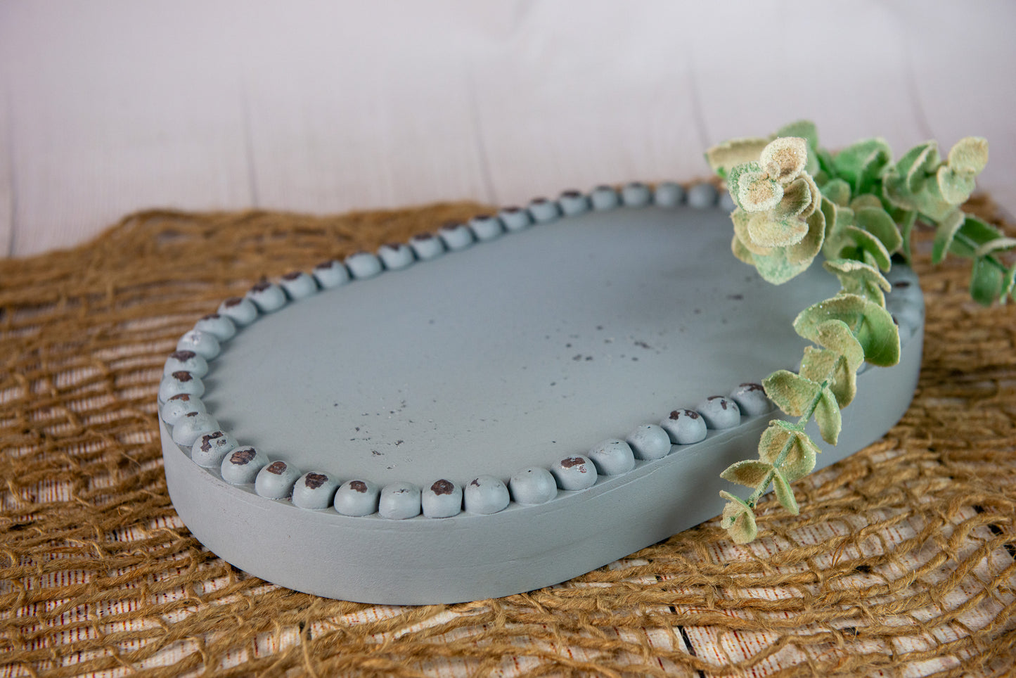 Rustic Oval Plate - Gray