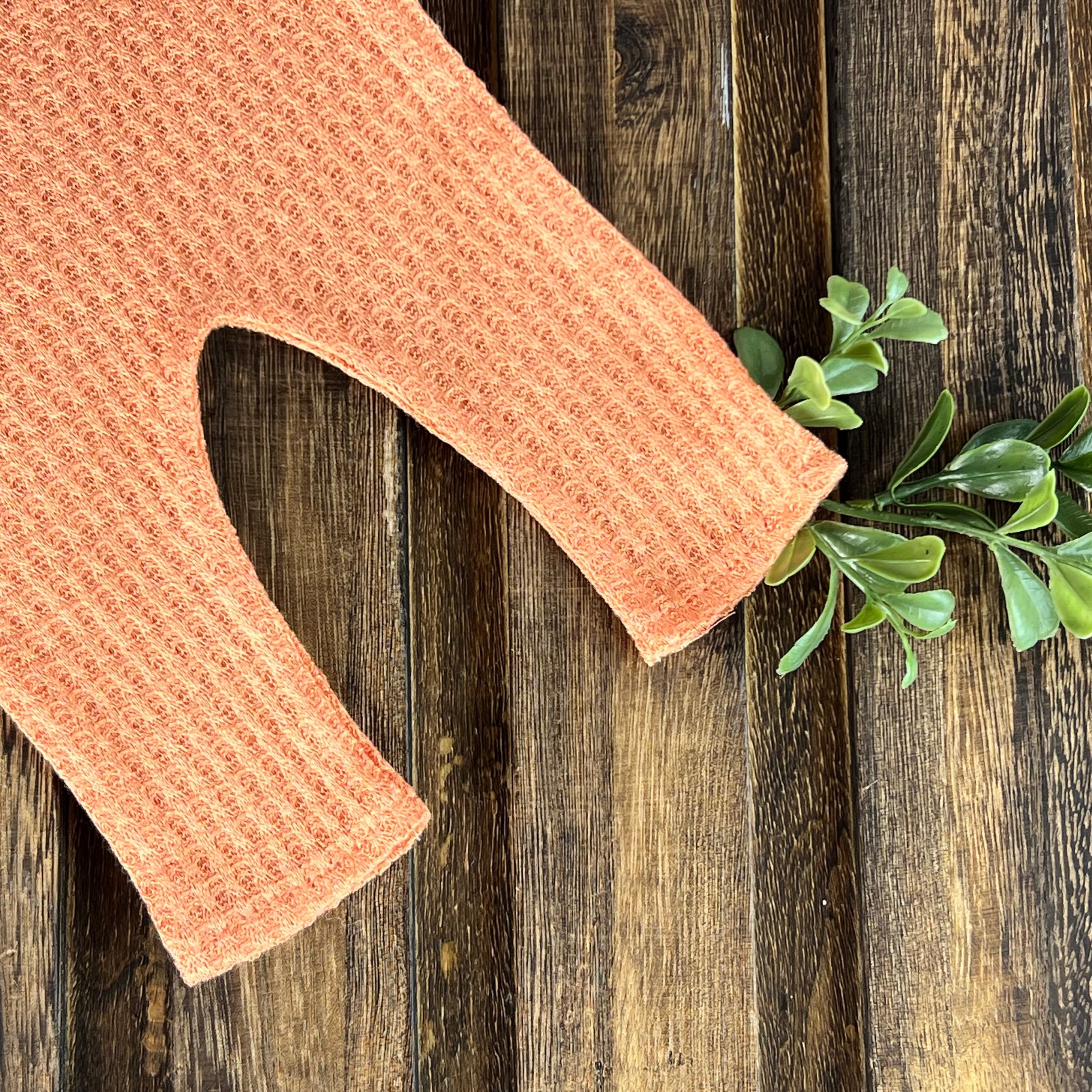 Open Foot Pajamas - Perforated - Tangarine