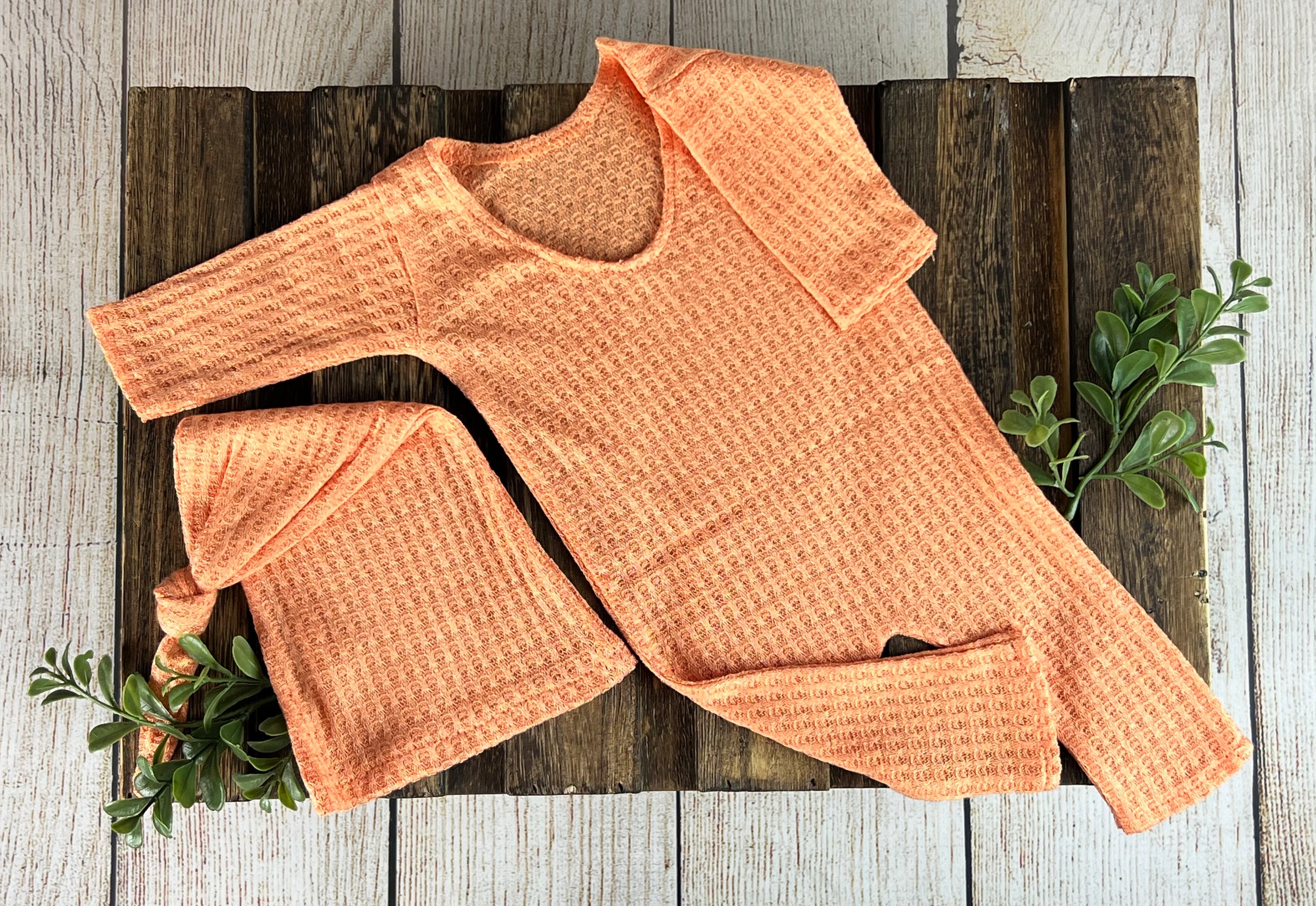 Open Foot Pajamas - Perforated - Tangarine