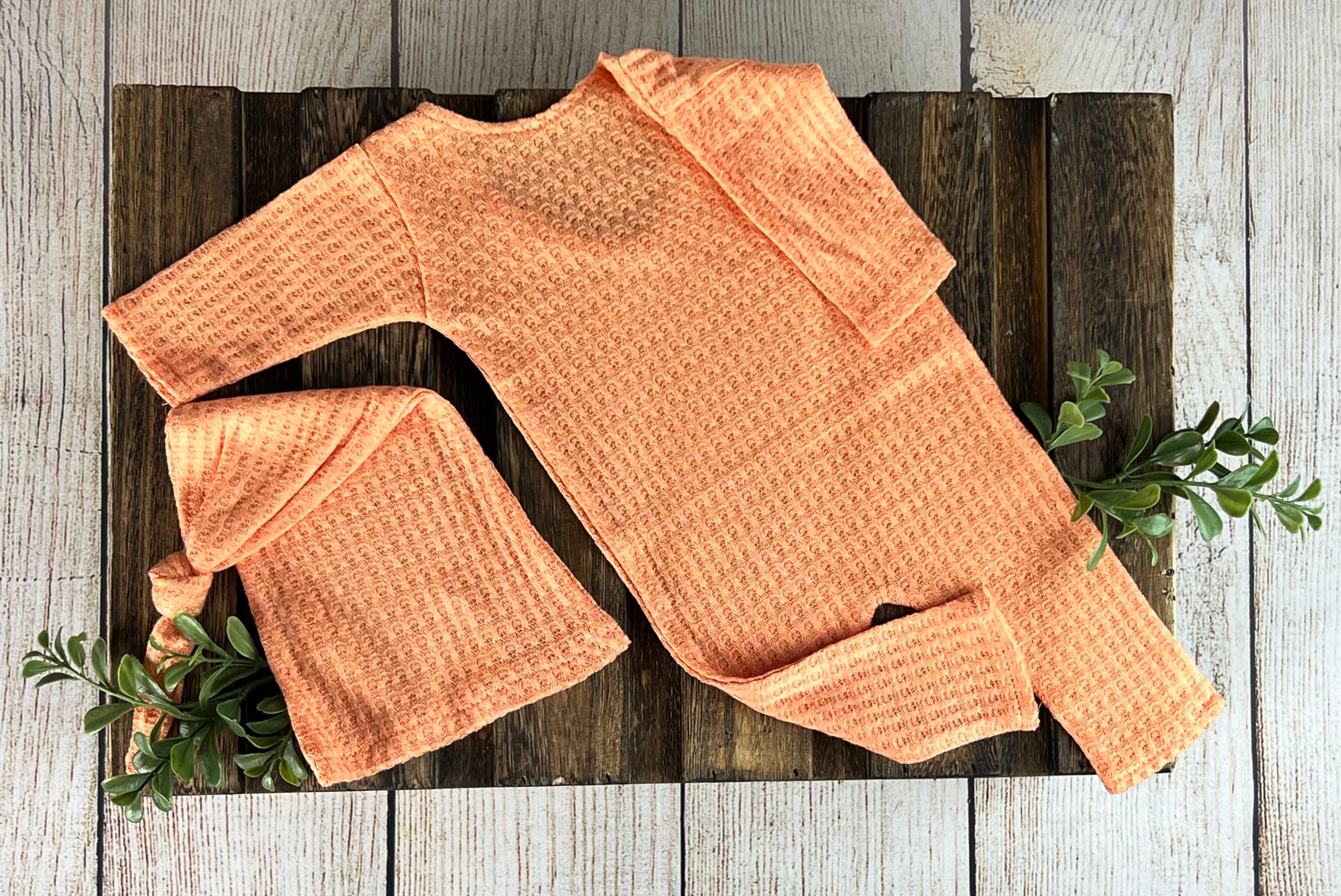 Open Foot Pajamas - Perforated - Tangarine