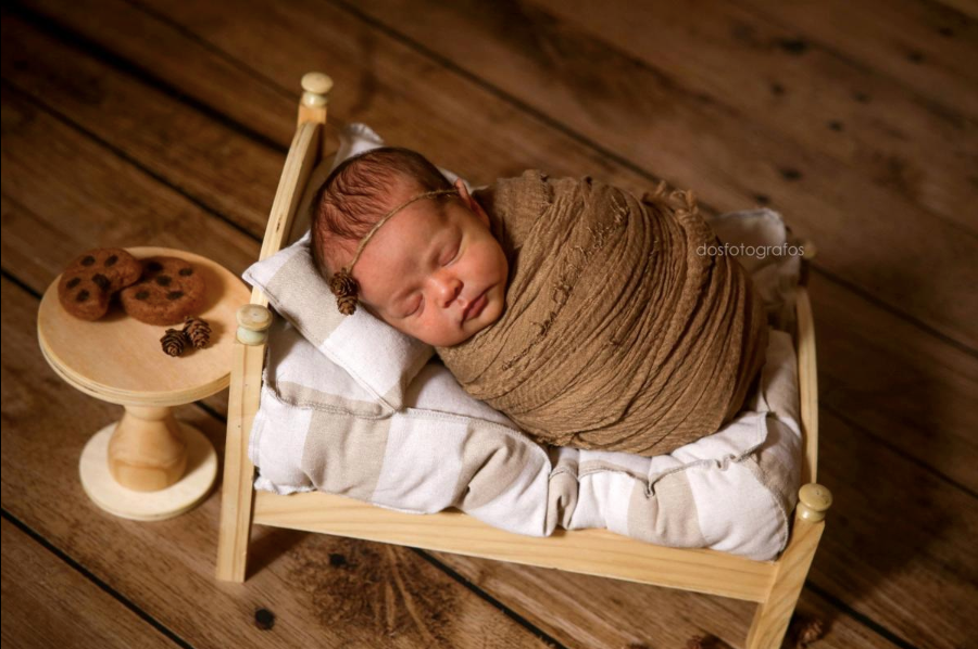Rustic Bed Curved Headboard Natural Newborn Studio Props