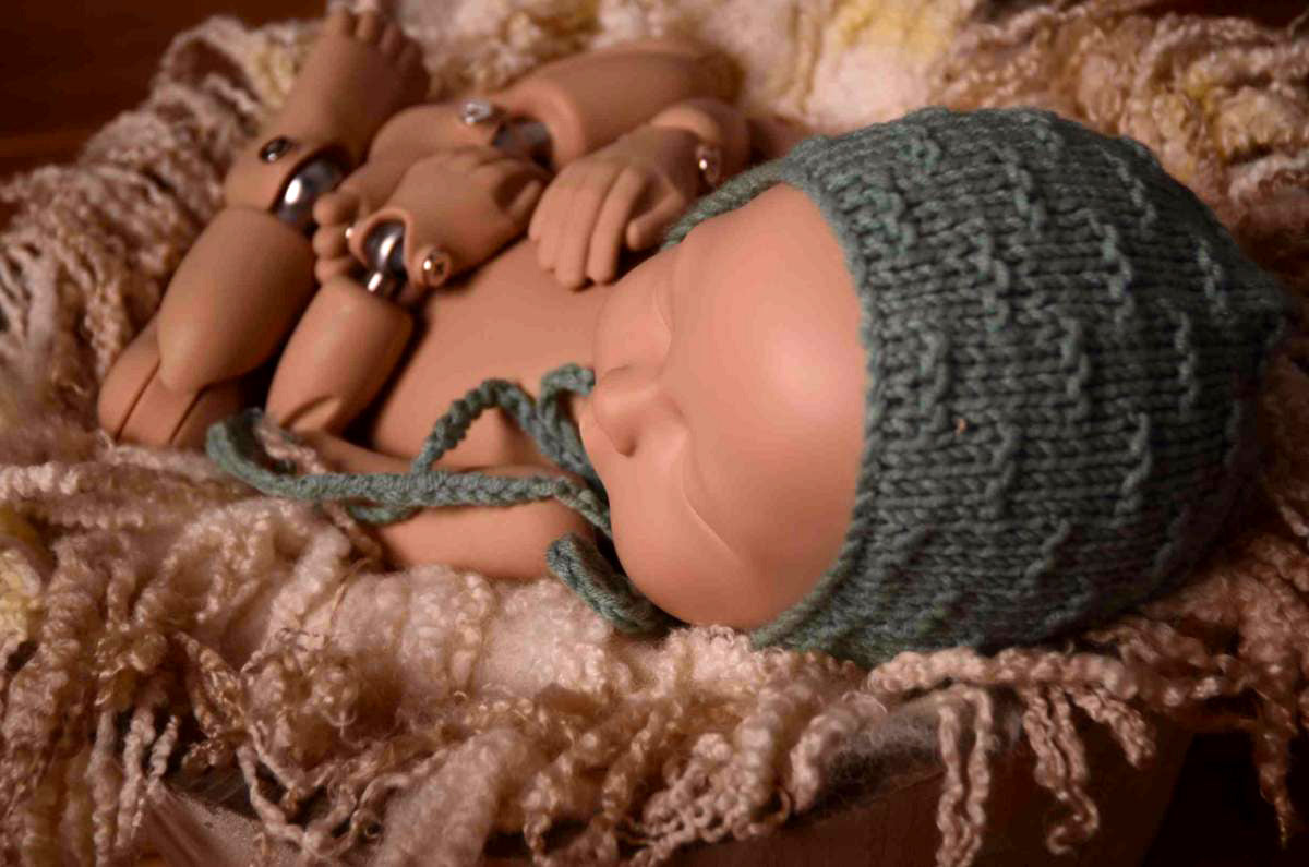 Crochet Bonnet - Sage-Newborn Photography Props