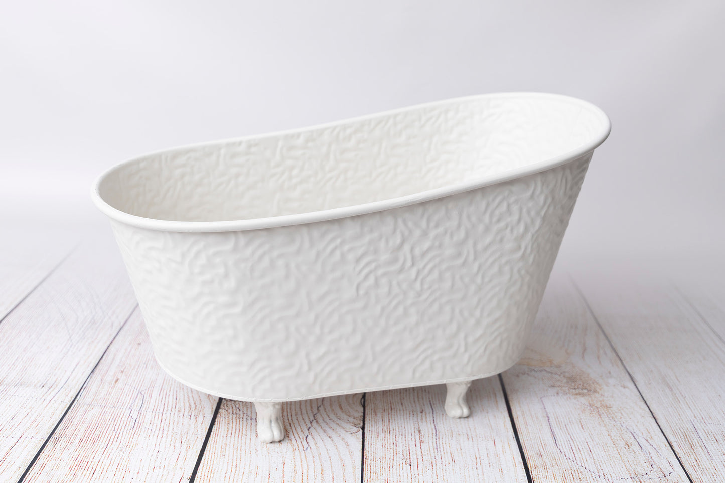 PRE-ORDER Footed Vintage Bathtub - Bumpy Textured - White - Model 2