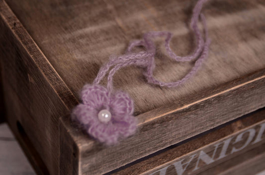 Mohair Flower Headband - Lavender-Newborn Photography Props