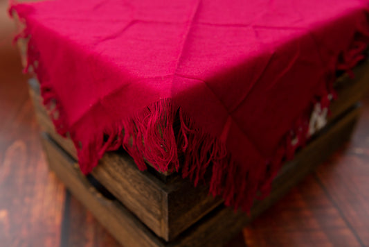 Linen Blanket - Wine Red