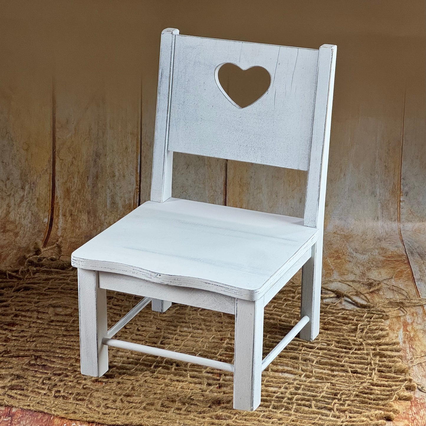 Small Wooden Harlow Chair - Heart Center (AS IS ITEM #02)