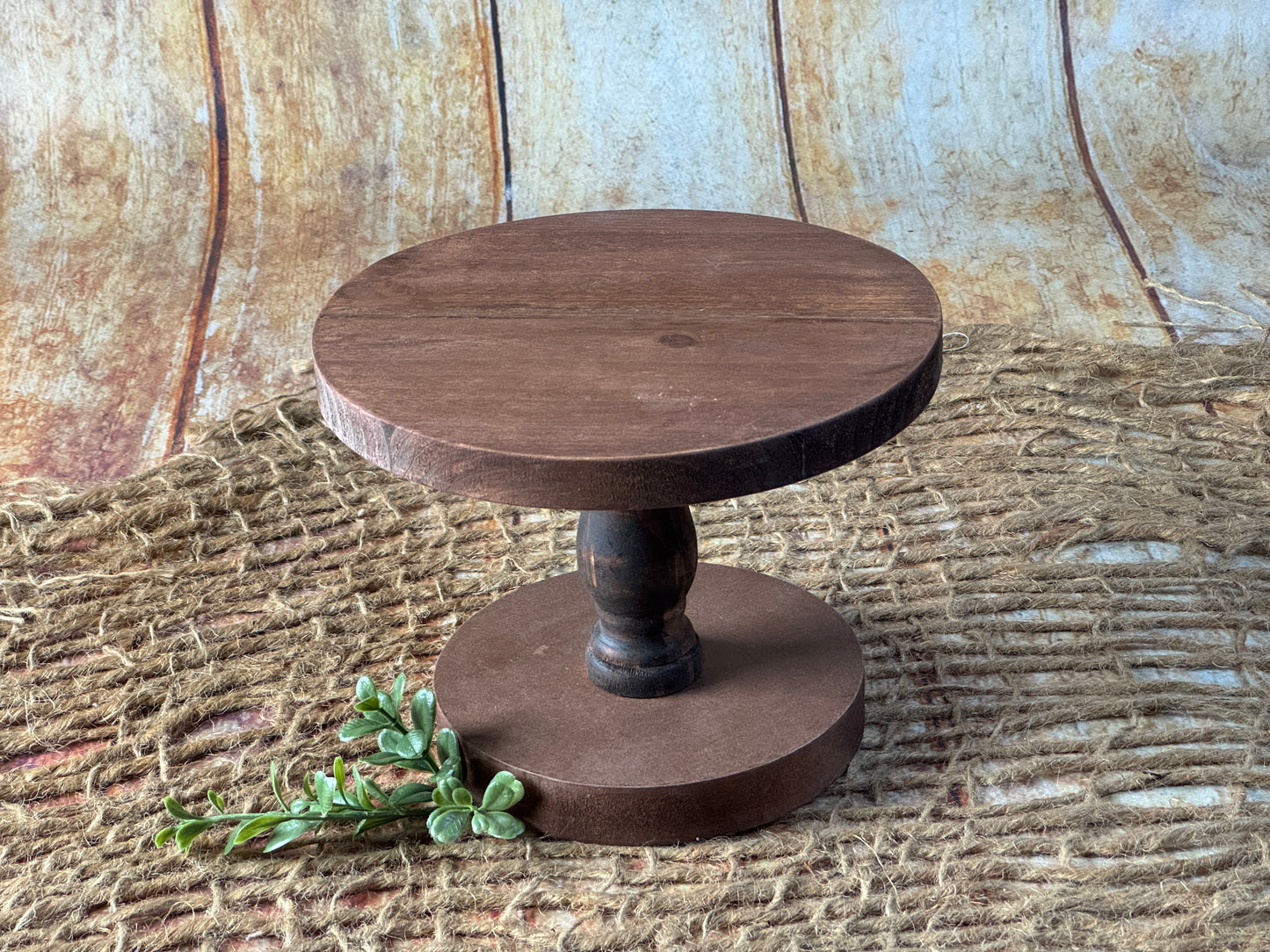 Rustic Cake Stand - 7in Tall - Brown (AS IS ITEM #1)