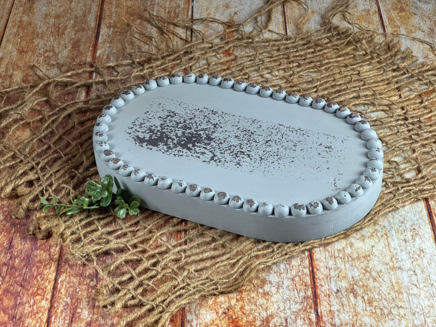 Rustic Oval Plate - Gray (AS IS ITEM 1)