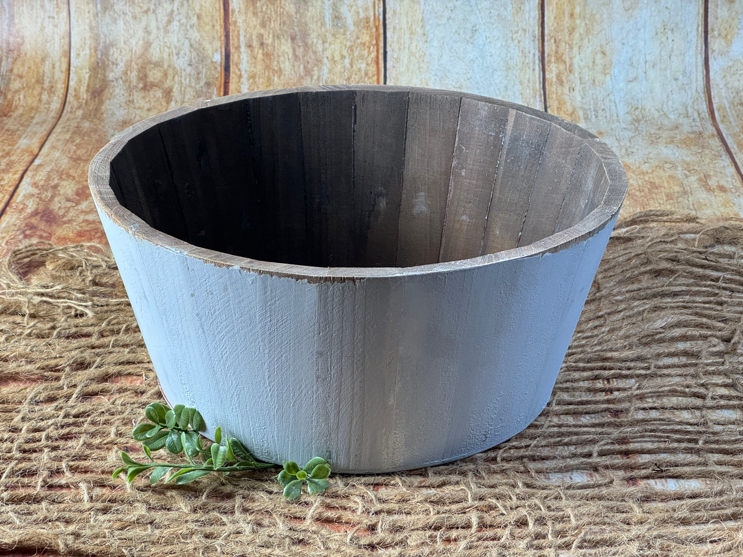 Rustic Bucket - 14in - Light Gray (As-Is Item 01)