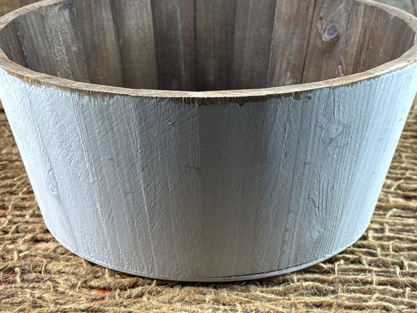 Rustic Bucket - 14in - Light Gray (As-Is Item 03)