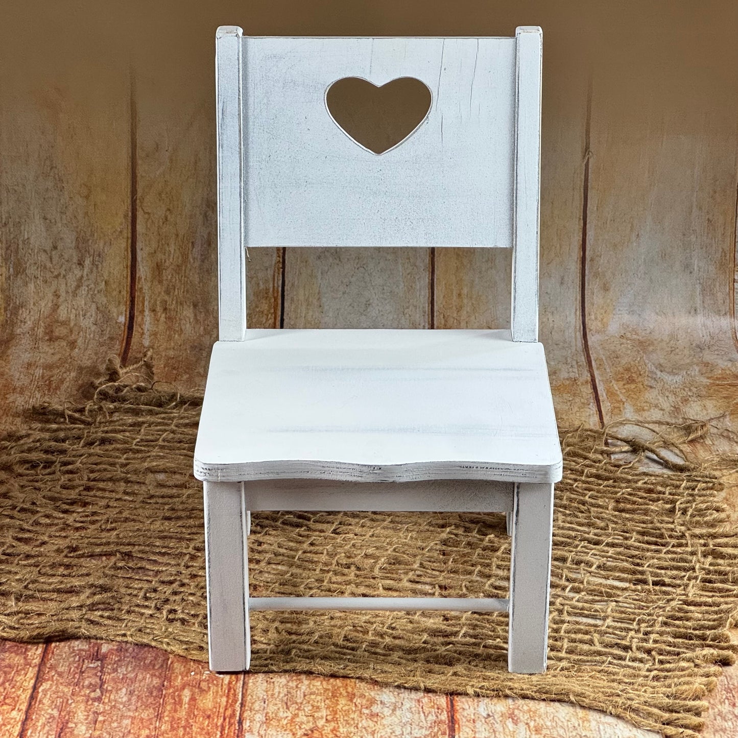 Small Wooden Harlow Chair - Heart Center (AS IS ITEM #02)