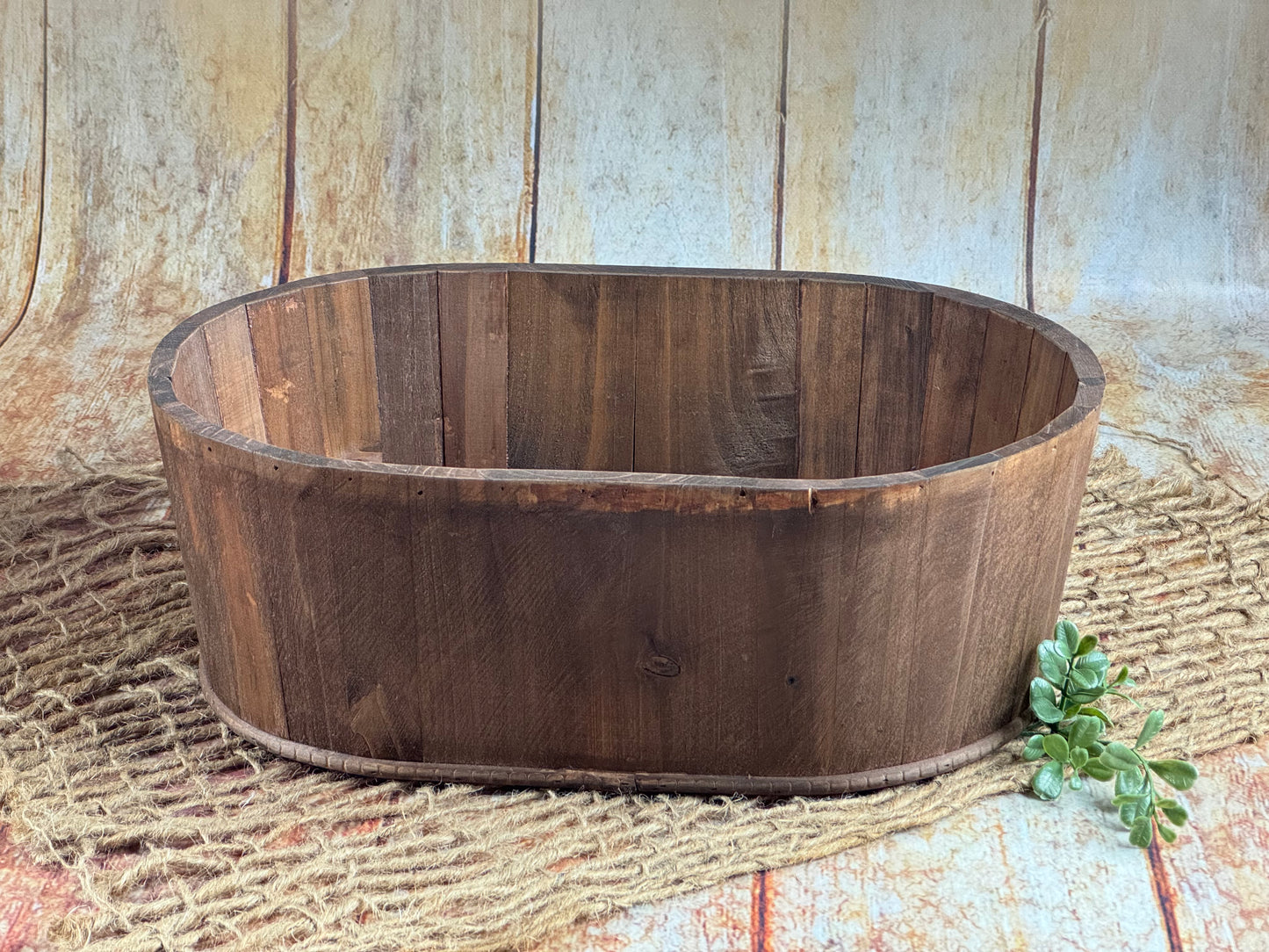 Wood Flatbottom Rustic Bathtub - Brown