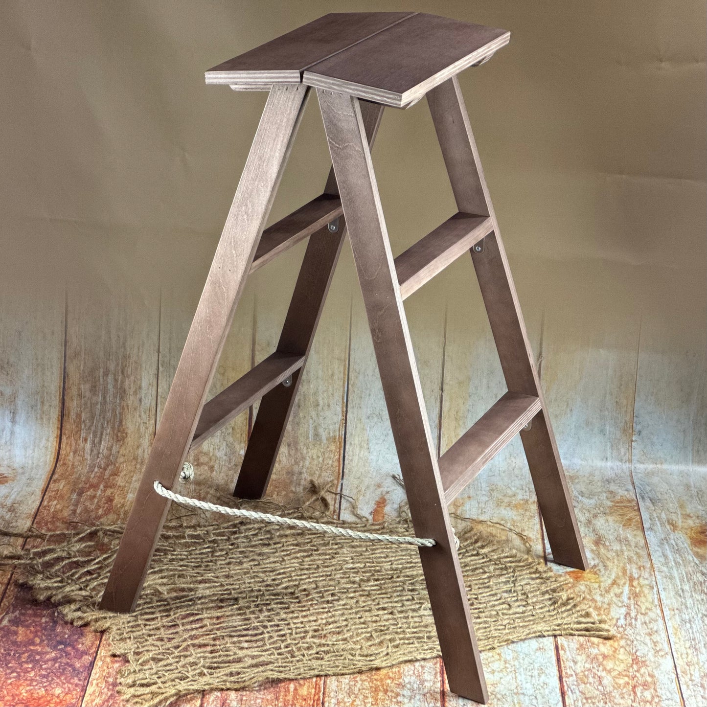 Wooden Step Ladder - Brown