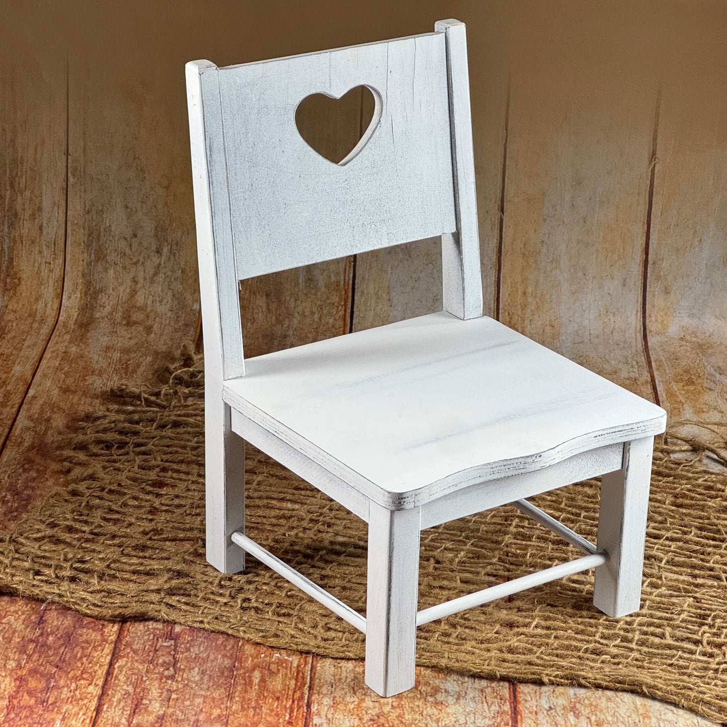 Small Wooden Harlow Chair - Heart Center (AS IS ITEM #02)