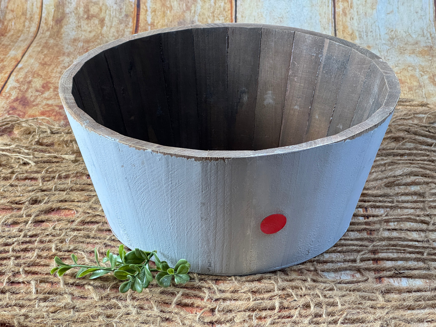 Rustic Bucket - 14in - Light Gray (As-Is Item 01)