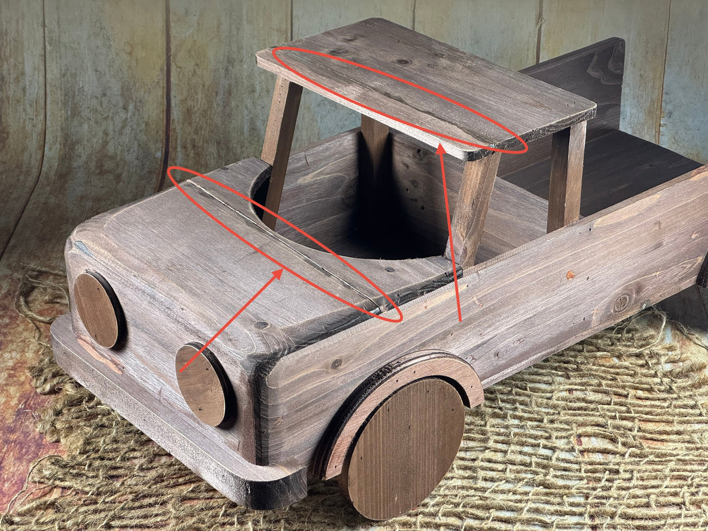 Rustic Pickup Truck - Brown (AS IS ITEM #2)