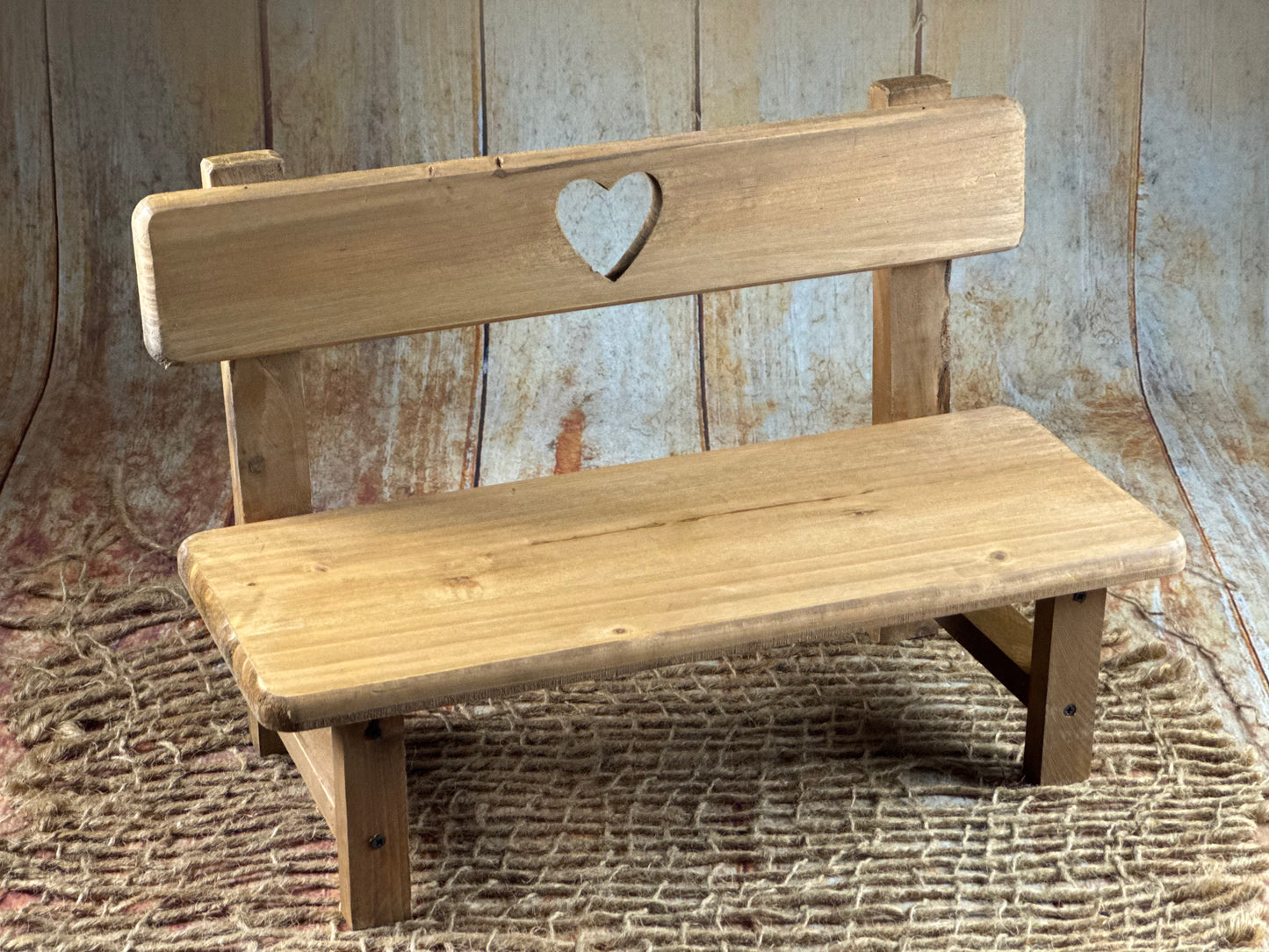 Park Bench - Heart Center - Brown (AS IS ITEM #3)