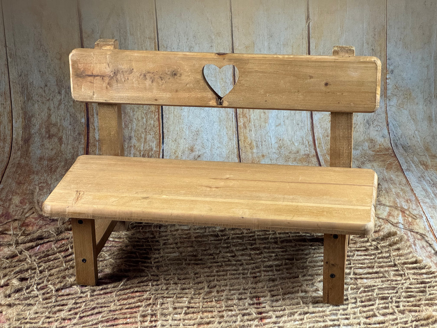 Park Bench - Heart Center - Brown (AS IS ITEM #2)