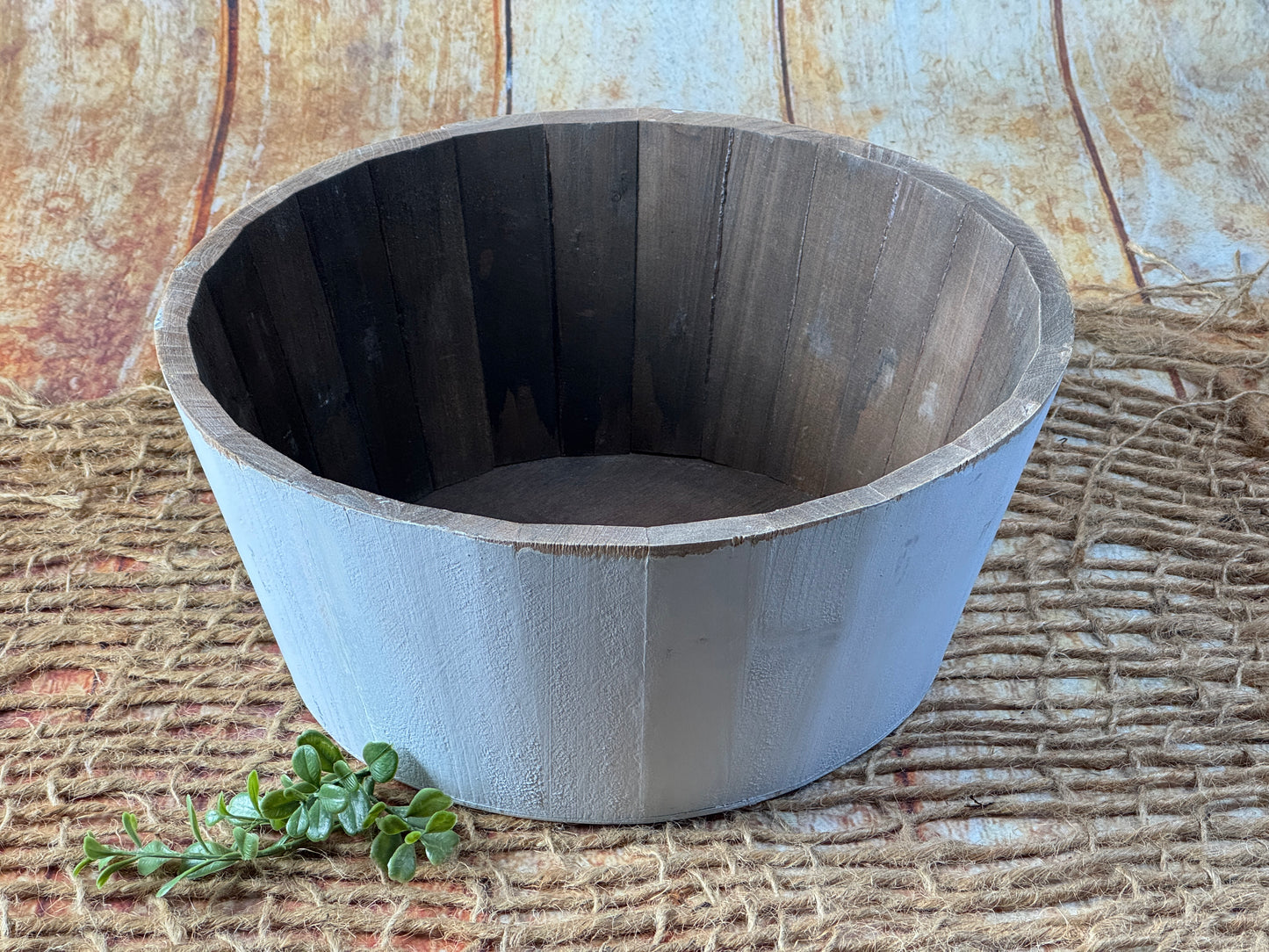 Rustic Bucket - 14in - Light Gray (As-Is Item 01)