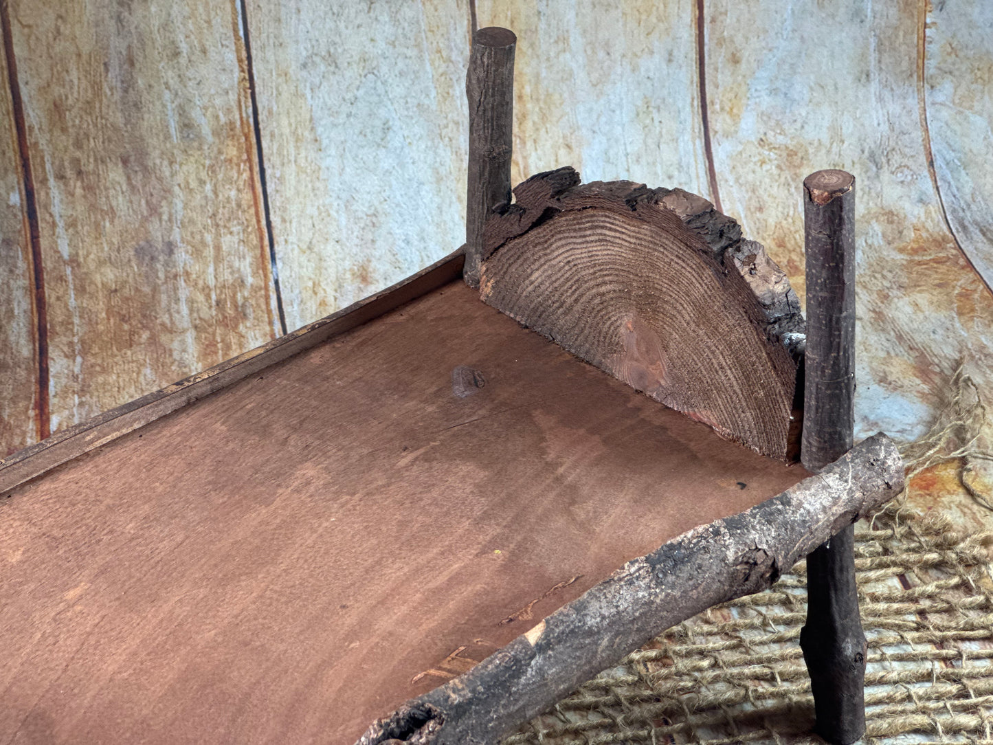 Rustic Bed - Log Headboard (AS IS ITEM)