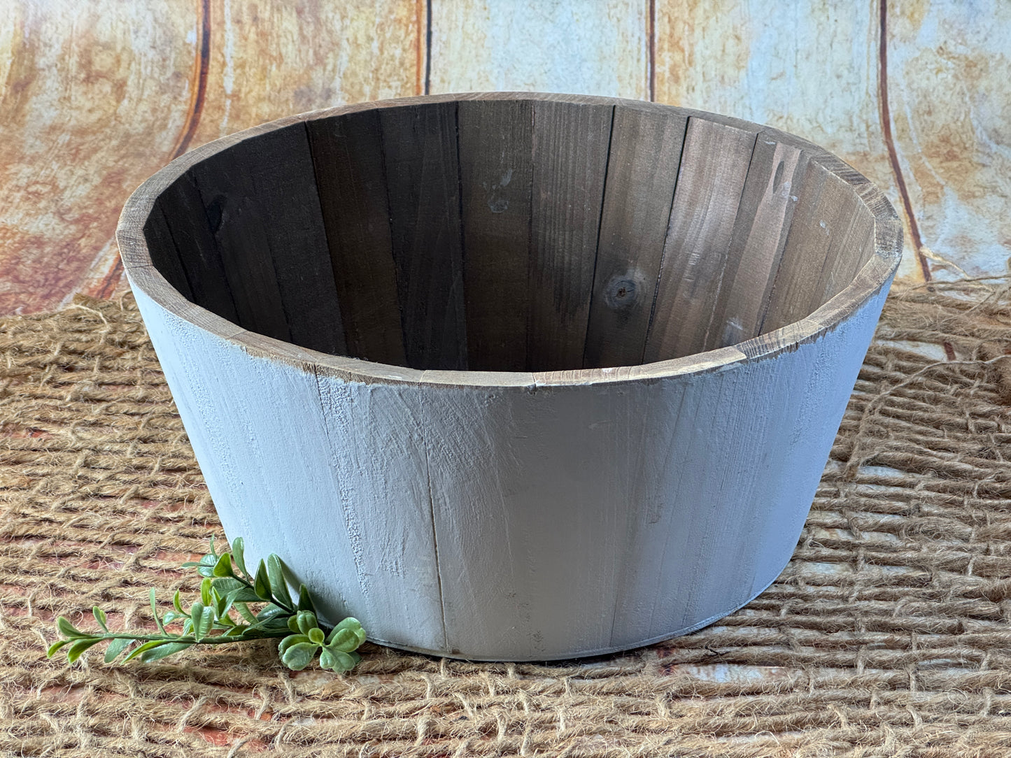 Rustic Bucket - 14in - Light Gray (As-Is Item 2)