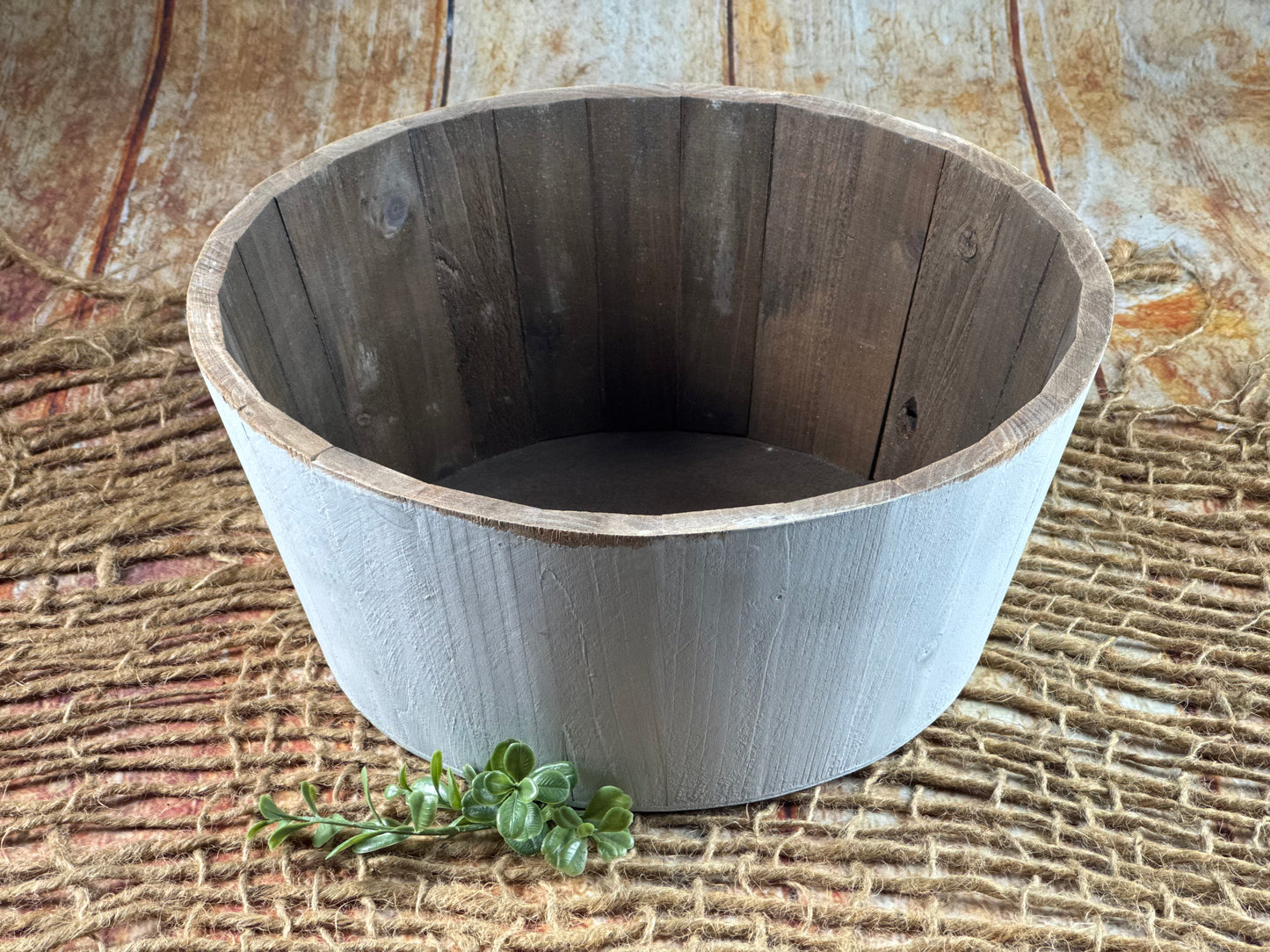 Rustic Bucket - 14in - Light Gray (As-Is Item 03)