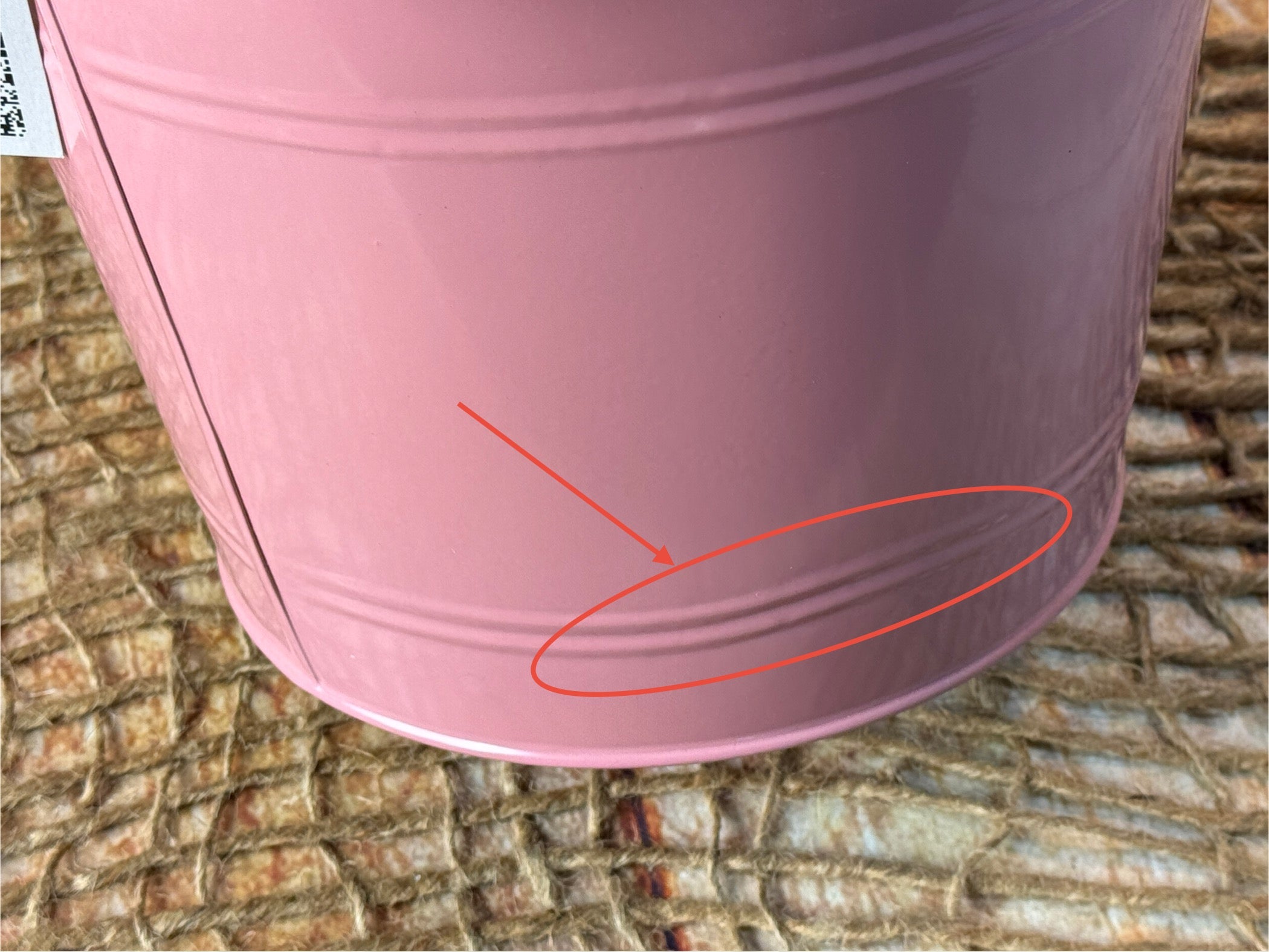 Vintage Bucket - Pink (AS IS ITEM #3)