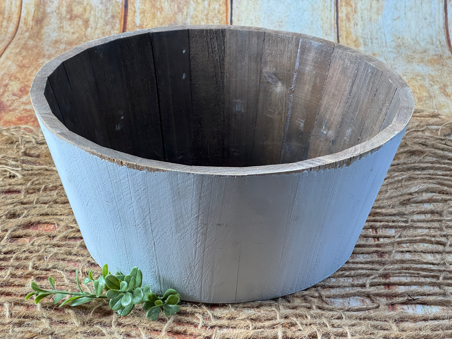 Rustic Bucket - 14in - Light Gray (As-Is Item 01)