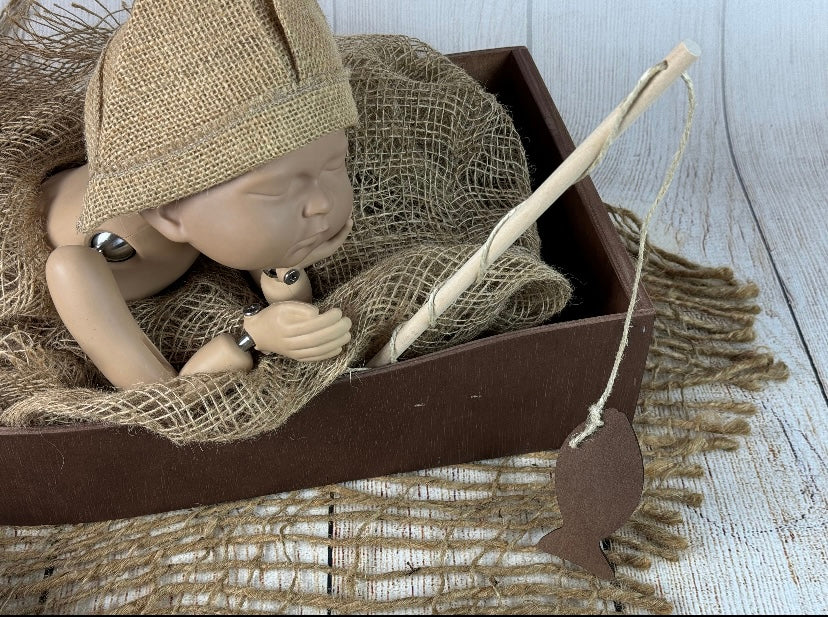 baby's first fishing pole Fishing Rod and wood Fish