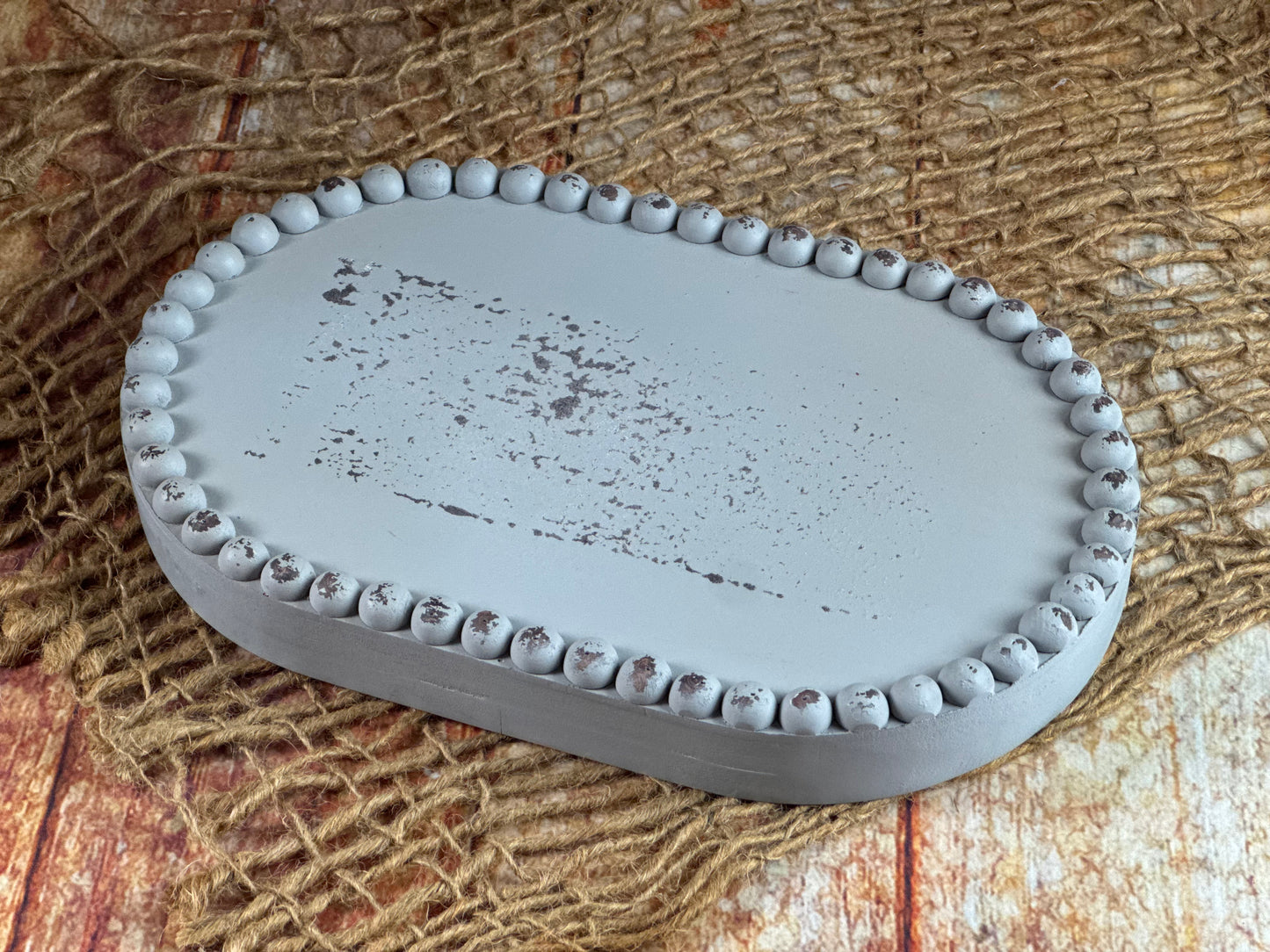 Rustic Oval Plate - Gray