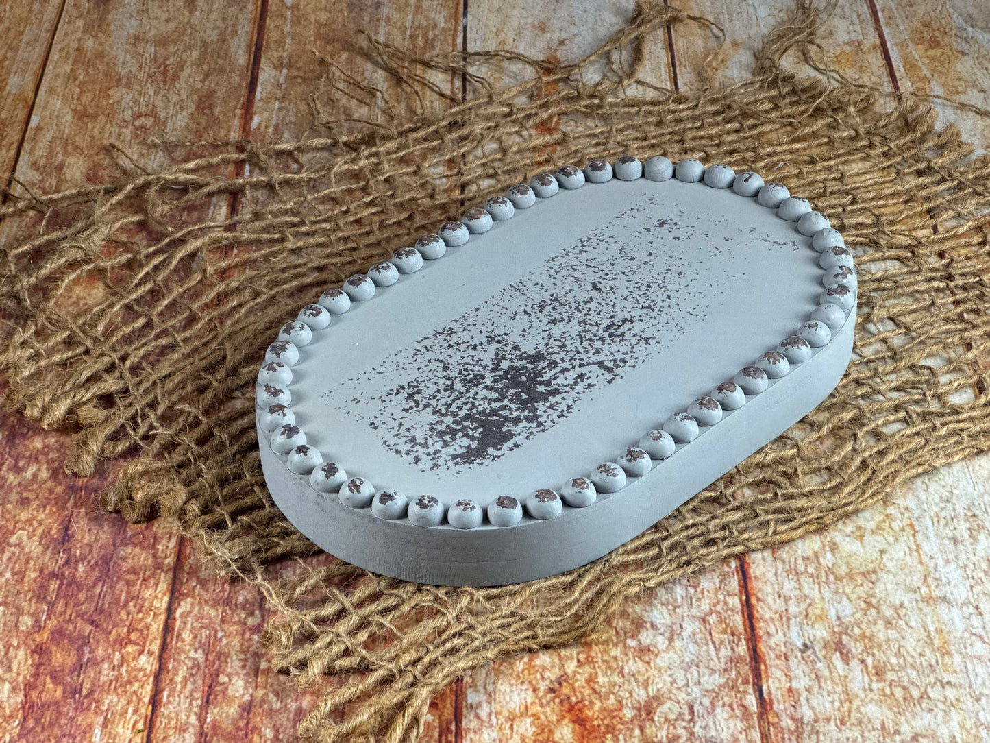 Rustic Oval Plate - Gray (AS IS ITEM 1)