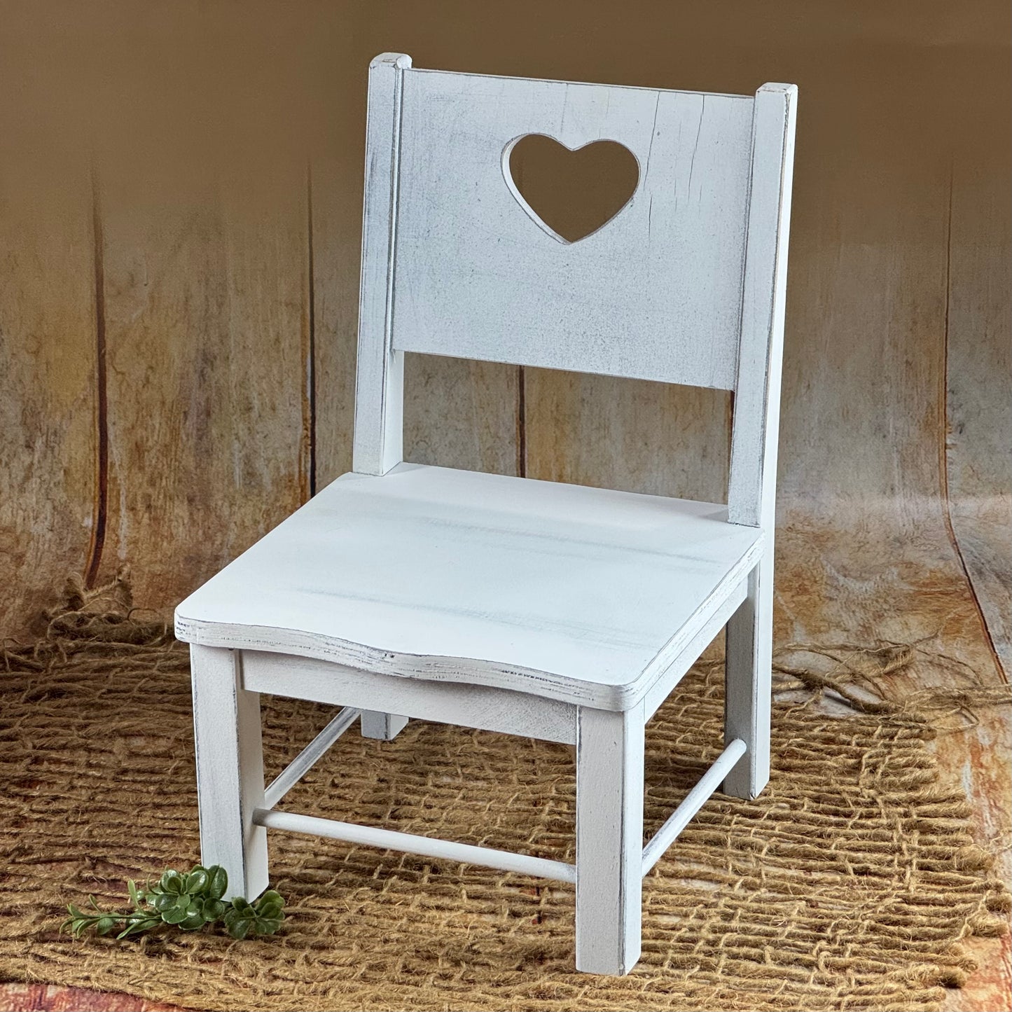 Small Wooden Harlow Chair - Heart Center (AS IS ITEM #02)