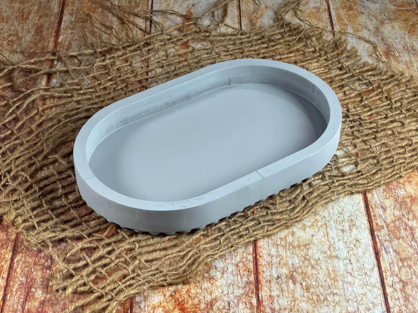 Rustic Oval Plate - Gray (AS IS ITEM 1)