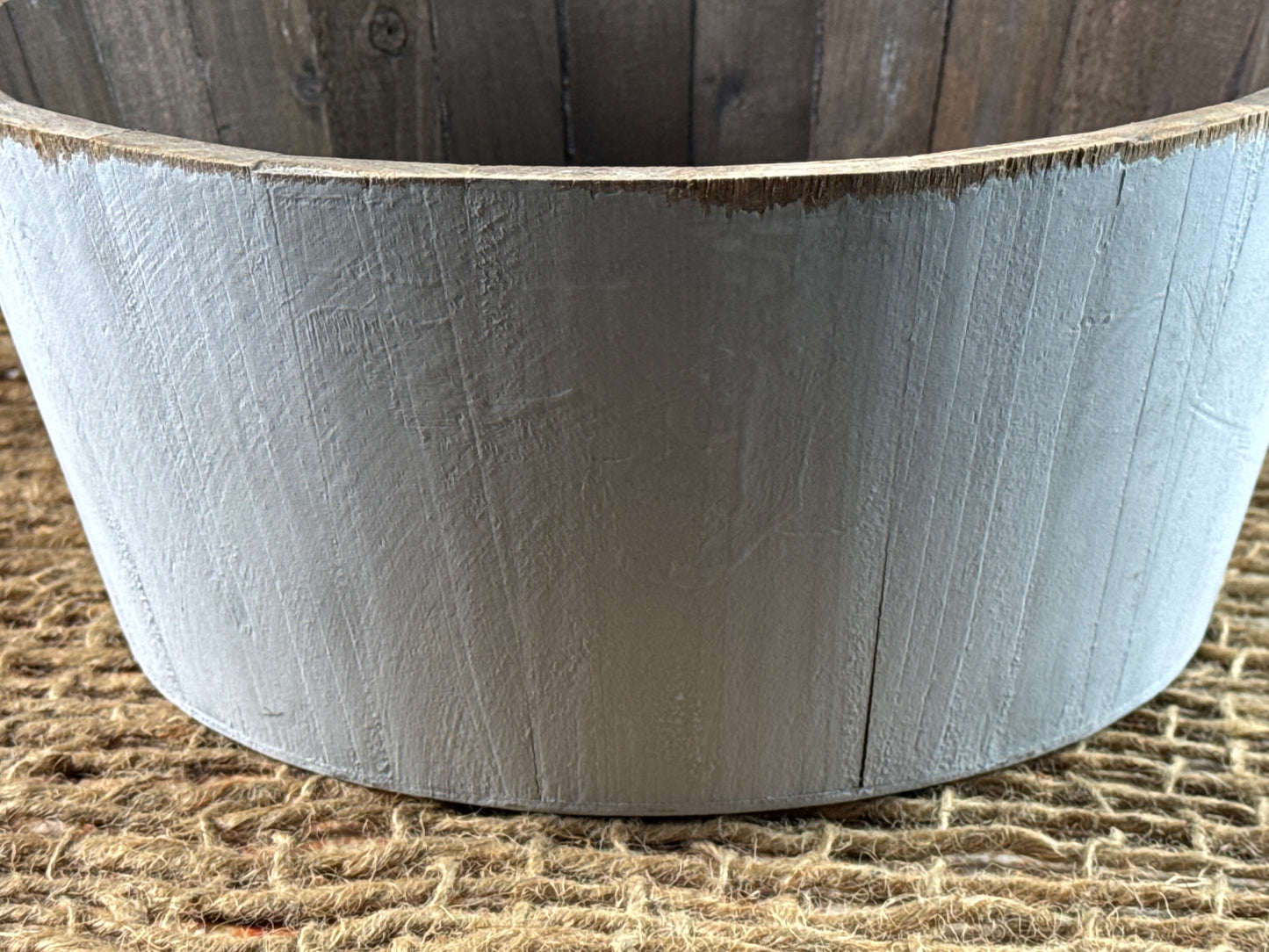 Rustic Bucket - 14in - Light Gray (As-Is Item 03)