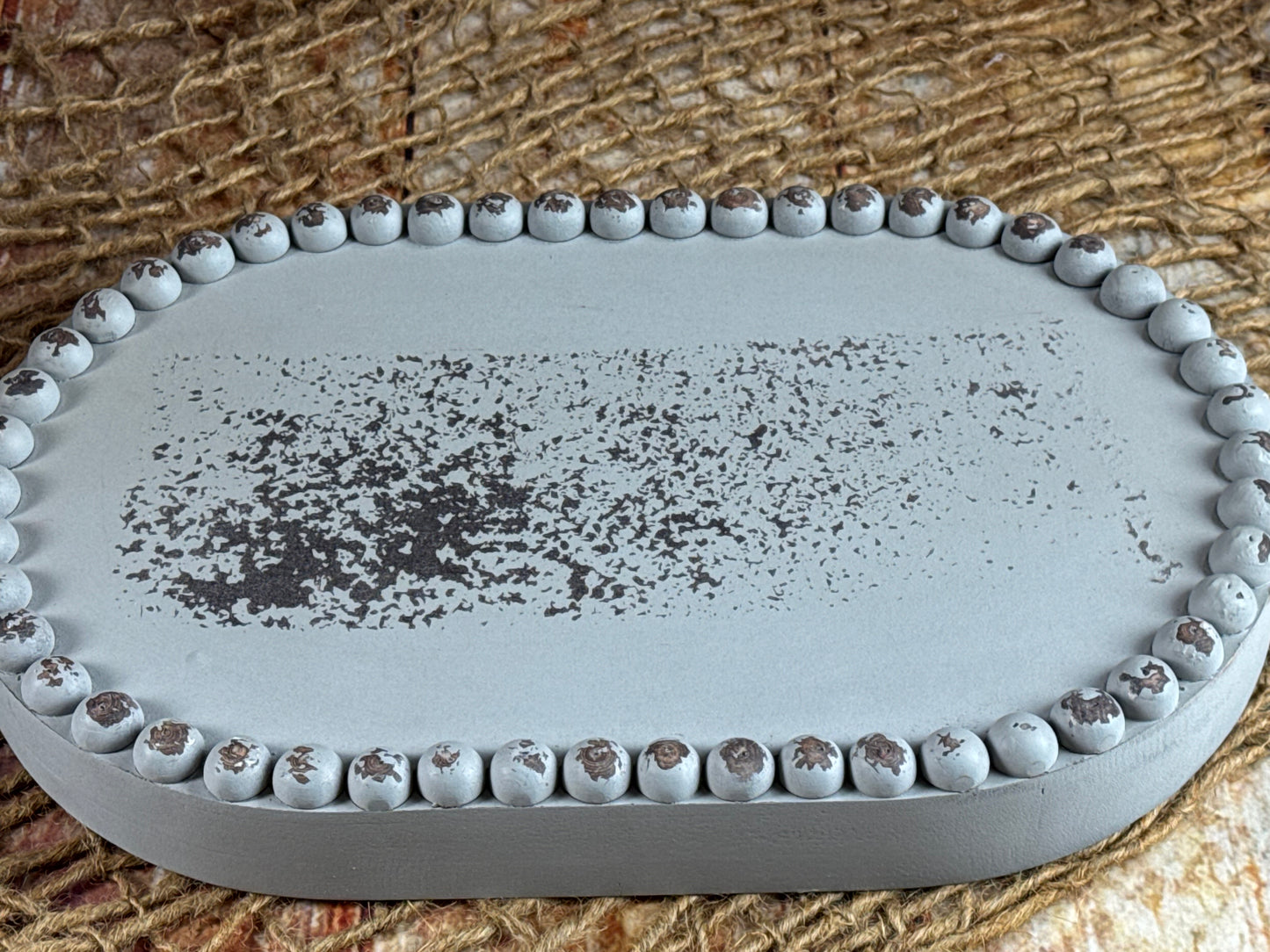 Rustic Oval Plate - Gray (AS IS ITEM 1)