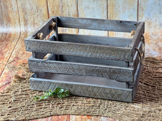 Rustic Box - 16in - Rope Handles (AS IS ITEM #01)