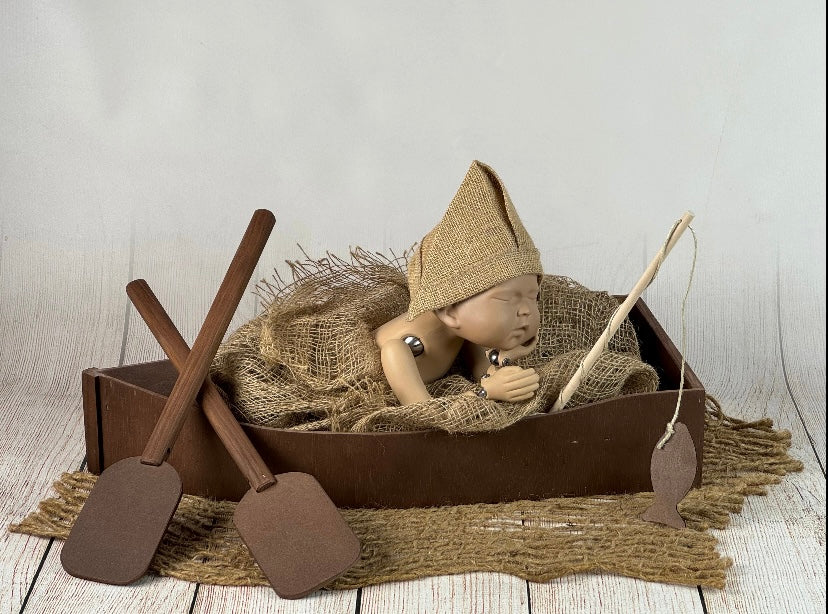 Fishing Rod and wood Fish Newborn Studio Props Fishing Rod and wood Fish Newborn Studio Props