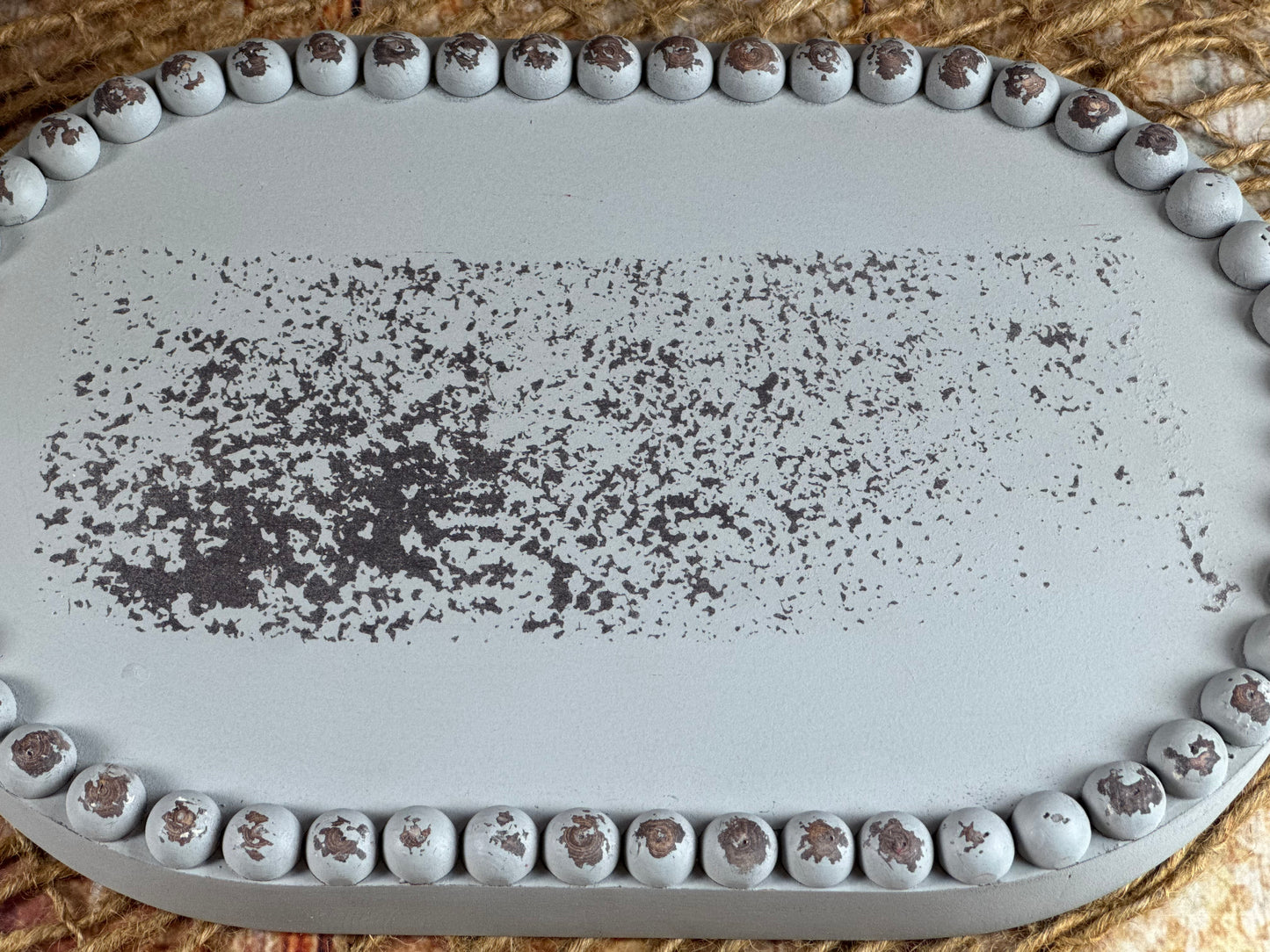 Rustic Oval Plate - Gray (AS IS ITEM 1)