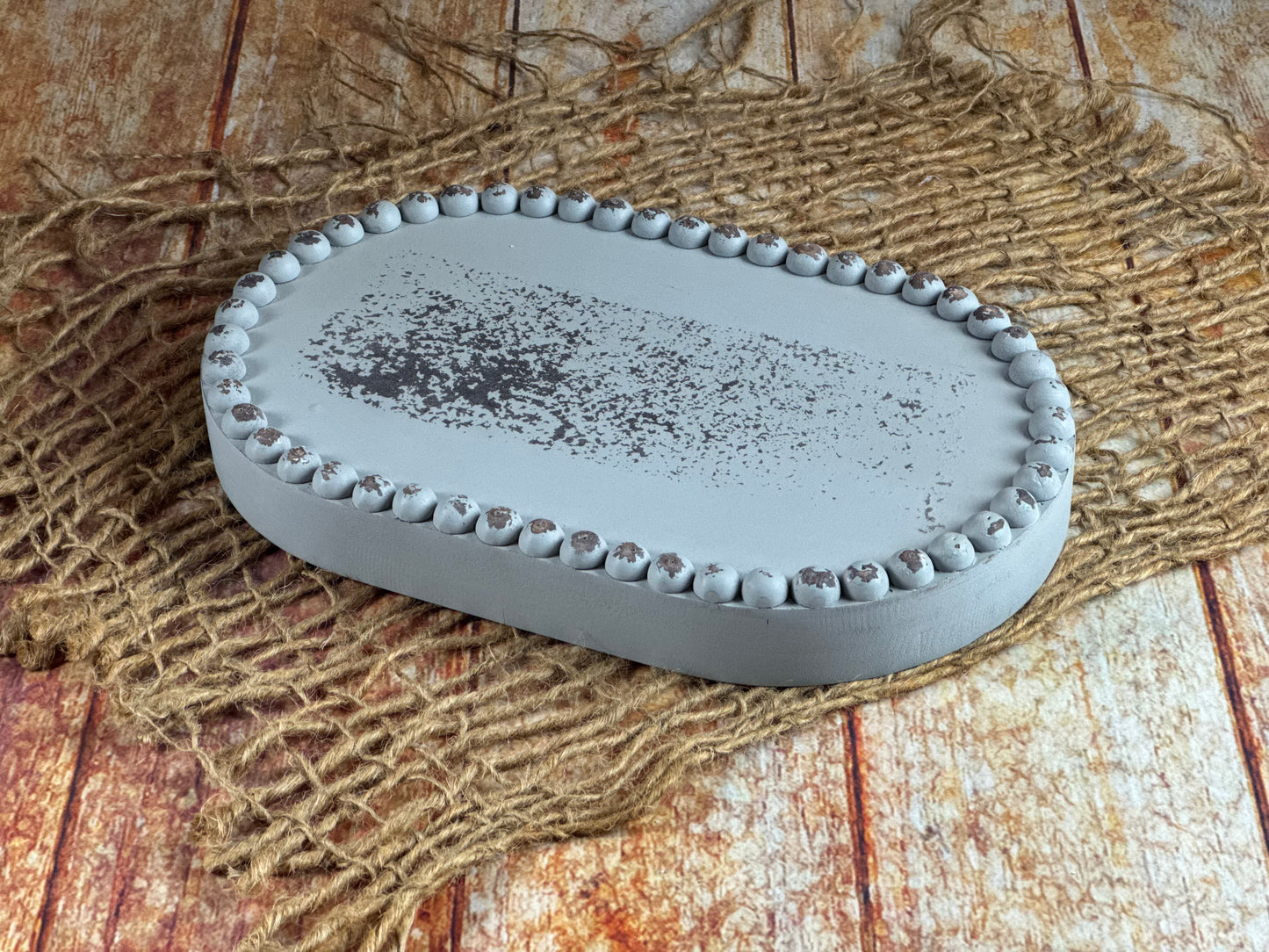 Rustic Oval Plate - Gray (AS IS ITEM 1)