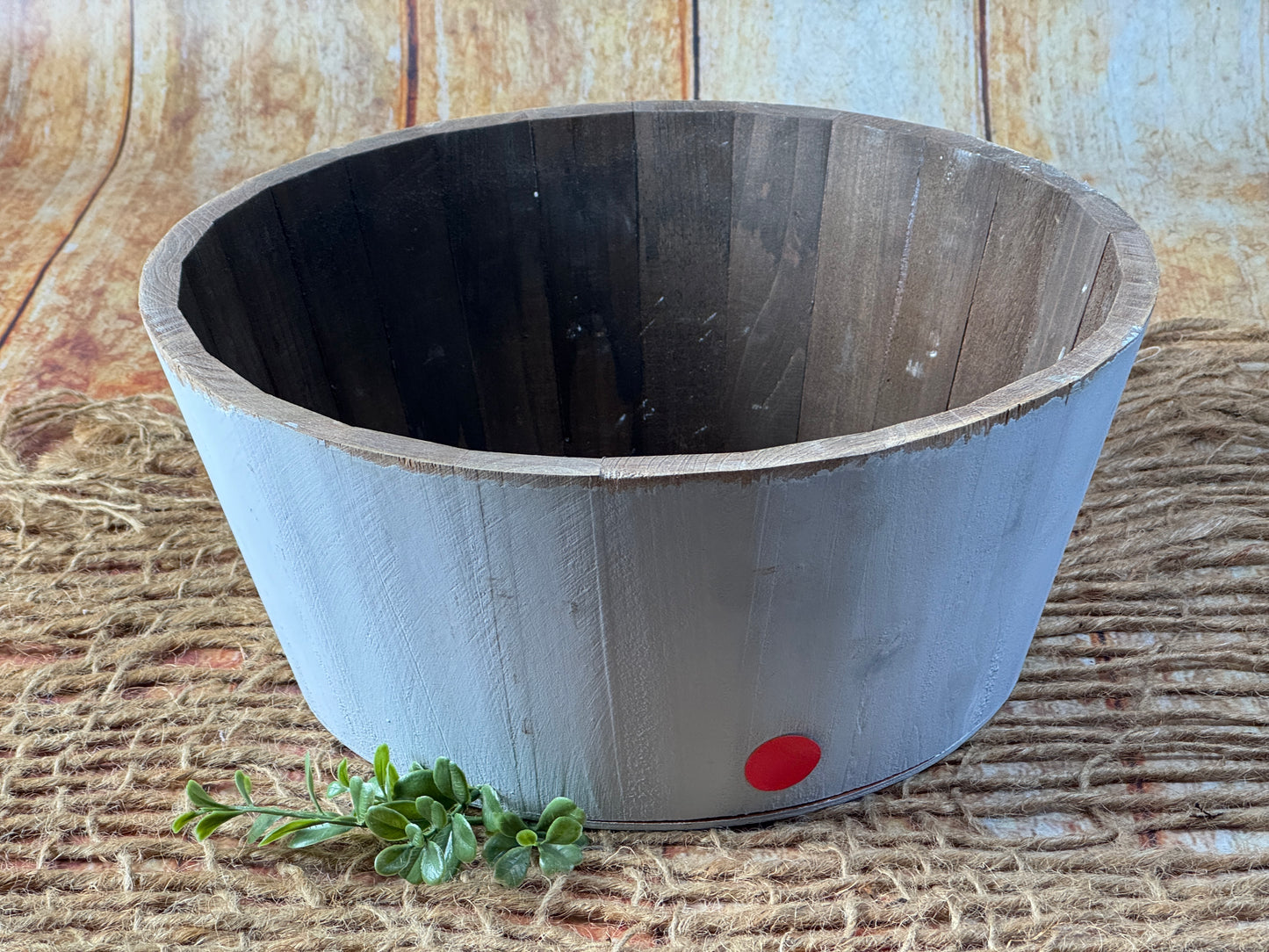 Rustic Bucket - 14in - Light Gray (As-Is Item 01)