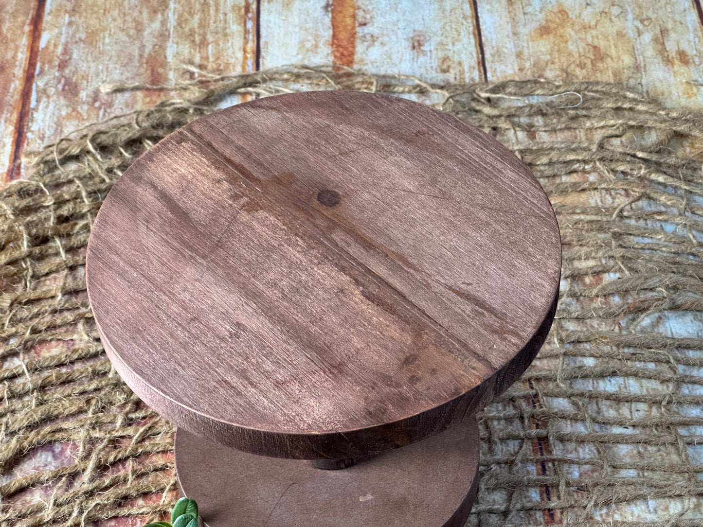 Rustic Cake Stand - 7in Tall - Brown (AS IS ITEM #1)