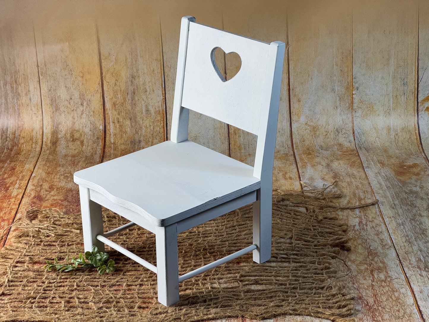 Small Wooden Harlow Chair - Heart Center (AS IS ITEM #03)