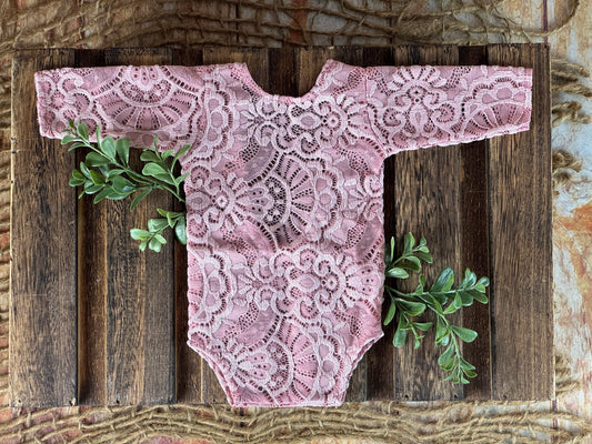 Lace Bodysuit - Dusty Pink