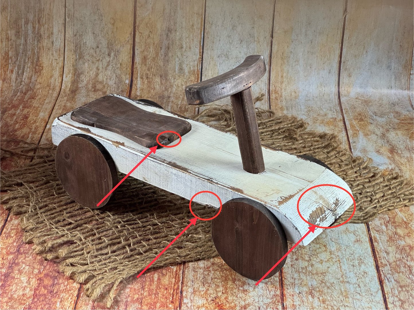 Rustic Ride-On - White (AS IS ITEM#2)