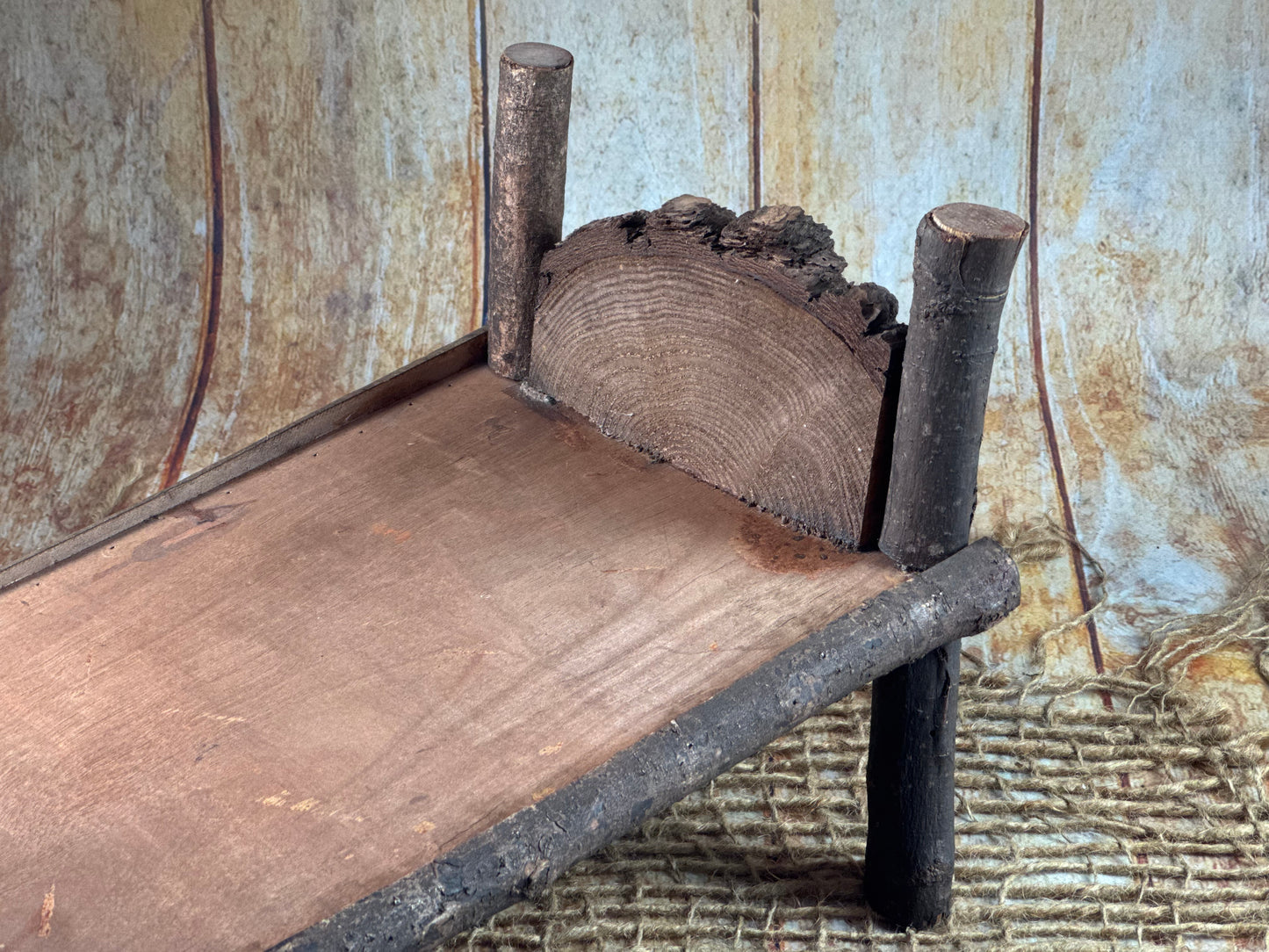 Rustic Bed - Log Headboard (AS IS ITEM)