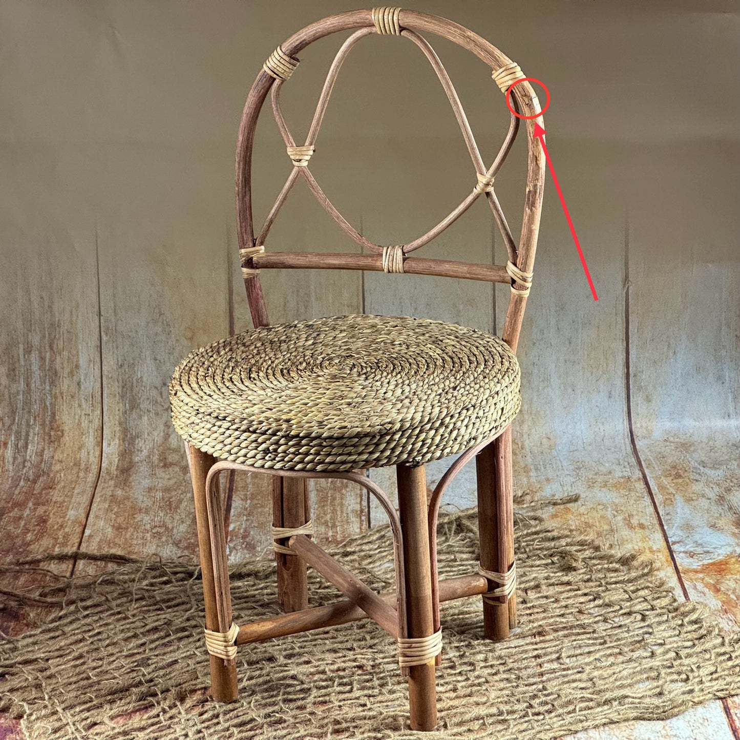 Rattan and Wicker Chair (AS IS ITEM)