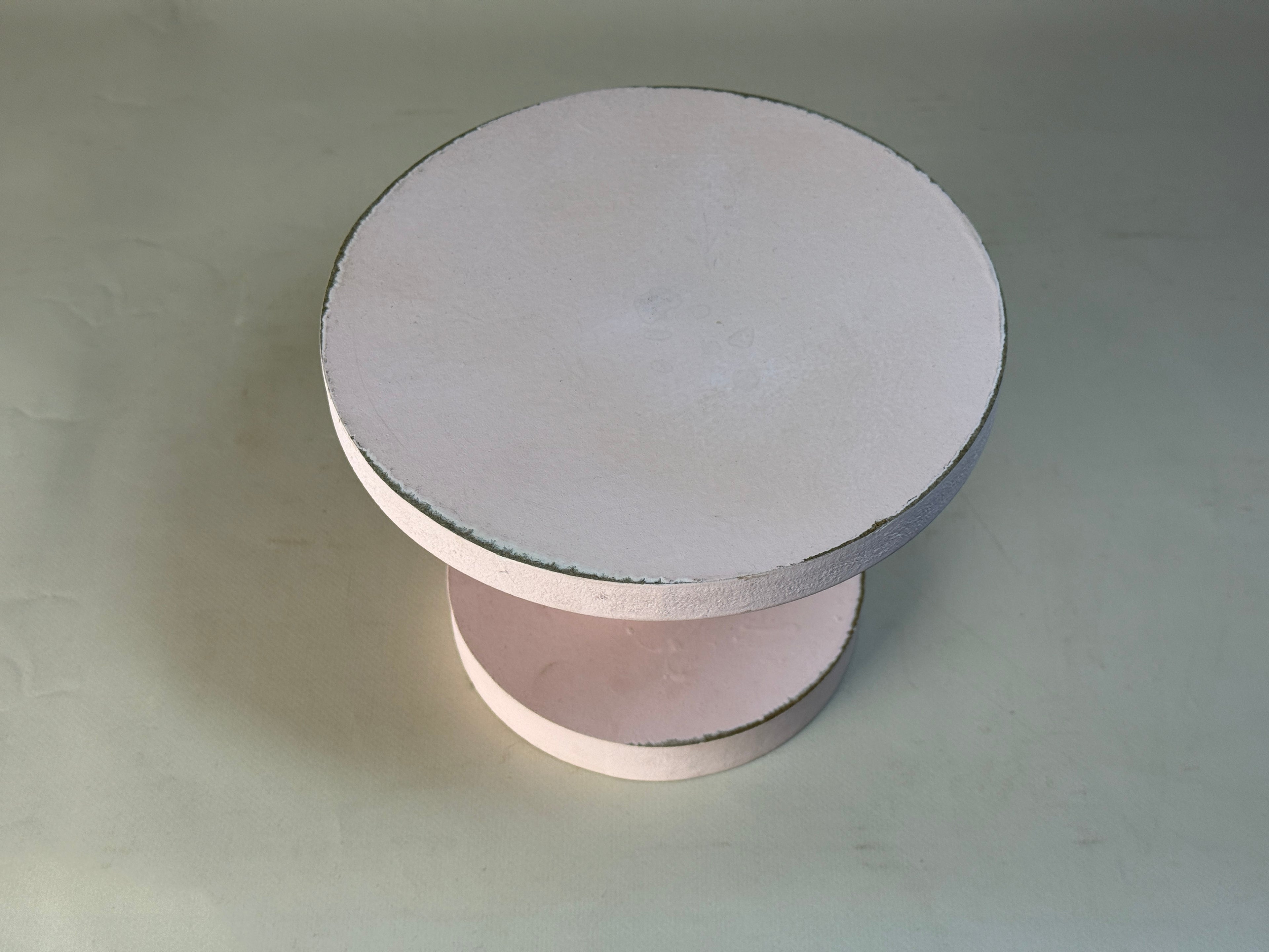 Rustic Cake Stand - 7in Tall - Pink (AS IS ITEM #01)