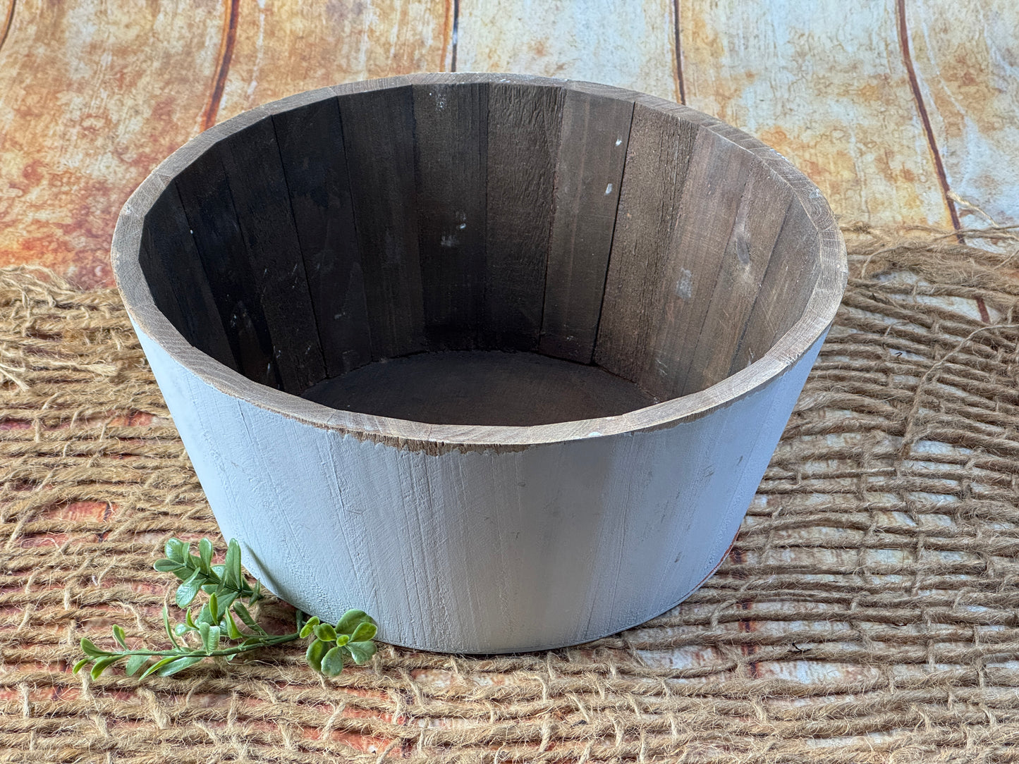 Rustic Bucket - 14in - Light Gray (As-Is Item 01)